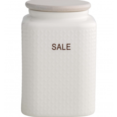 Barattolo Sale Porcellana Bianca c/tappo Bamboo Naturale Brandani Gift