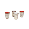 Bicchierino Batticuore Set 4 Pezzi Tortora avorio in Stoneware Brandani Gift