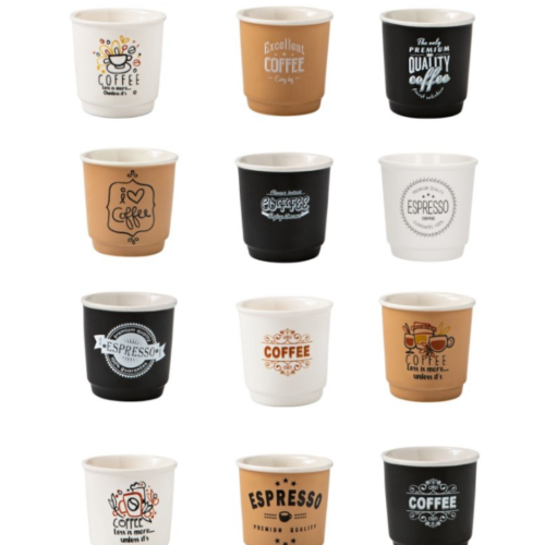 Bicchierino Caffe Colori e Decori Assortiti New Bone China Brandani Gift