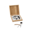 Cofanetto Enoteca Set 4 Pezzi in Zinc Alloy, Acciaio Inox e Bamboo Brandani Gift