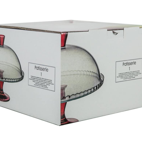 Alzata Con Campana Cm 32 Pasabahce Trasparente/Rosso