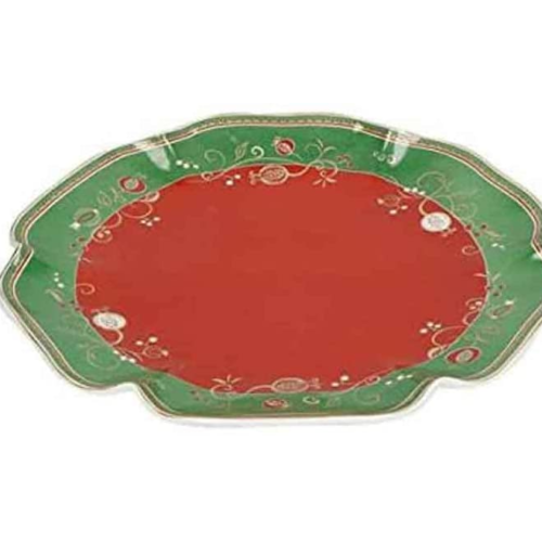 Piatto portata tempo di festa porcellana (verde) Brandani