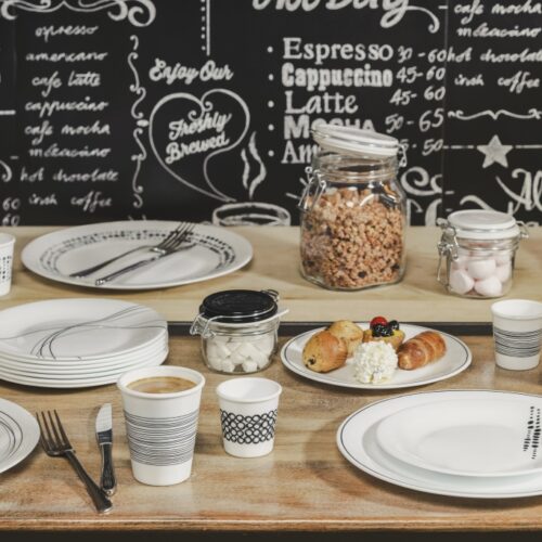 Servizio Piatti 18pz White Moon Chiaroscuro Bormioli Rocco