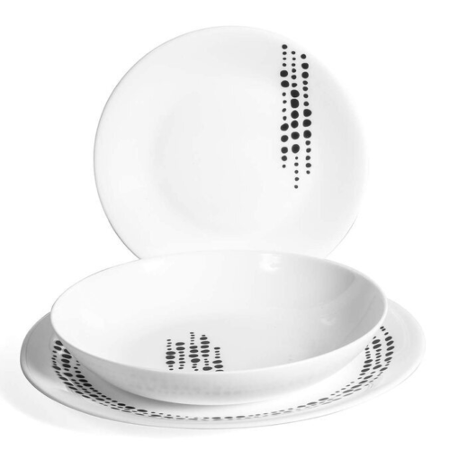 Servizio Piatti 18pz White Moon Chiaroscuro Bormioli Rocco