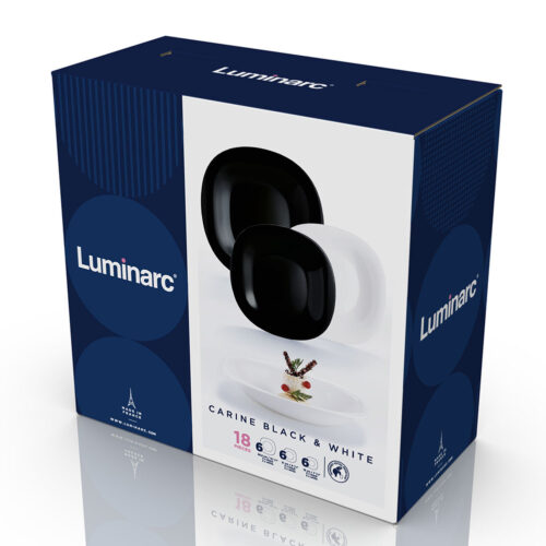 Servizio Piatti 18pz. Carine Black e White Luminarc