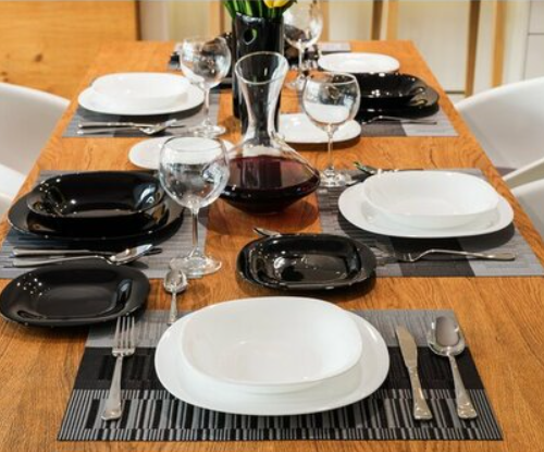 Servizio Piatti 18pz. Carine Black e White Luminarc