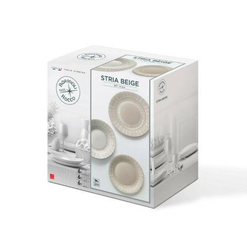 Servizio Piatti 18Pz. Stria Beige Bormioli Rocco