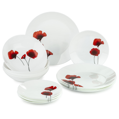 Servizio Piatti 18pz Bertille Rosso Luminarc