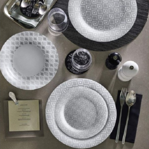 Bormioli Rocco Servizio Piatti Tavola 18 Folk Grey