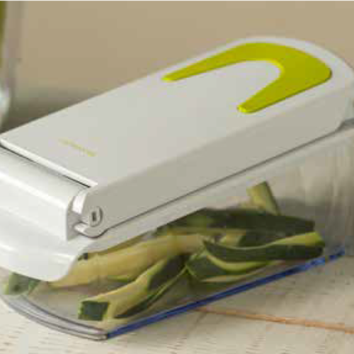 Tagliatutto Bianco e Verde in Pastica ABS con Contenitore in Plastica PS e Lame in Accaio Inox Brandani Gift