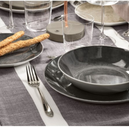 Tavola 18 Pz Essential Fumo Porcellana Brandani