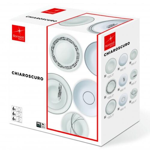 Servizio Piatti 18pz White Moon Chiaroscuro Bormioli Rocco