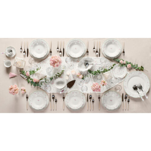 Set. Tavola 18 Pz Nonna Rosa Porcellana Brandani