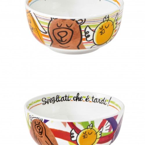 Ciotola Colazione Allegra Combriccola Set 2 Pz Porcellana